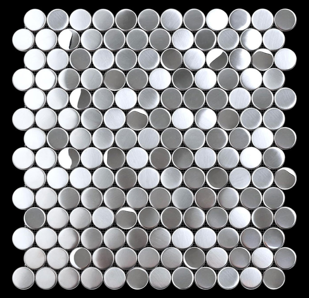 Penny Moon 1" Silver Mirror Stainless steel mosaic tile