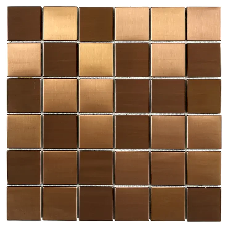Zoom Pattern Rose Gold Matt (Hairline) 304 Grade Stainless Steel Mosaic Tile