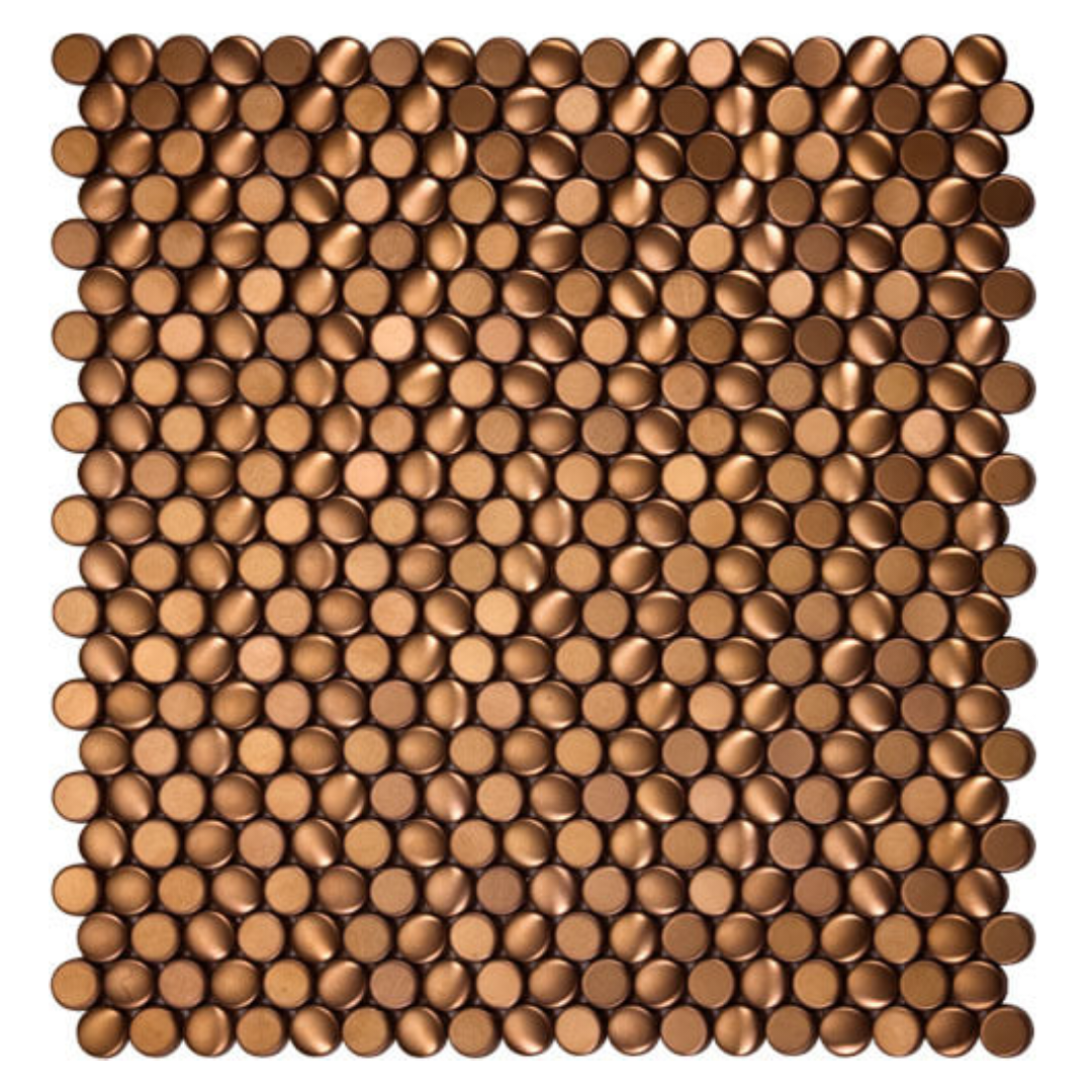 Penny 3D Rose Gold matt Stainless Steel mosaic tile