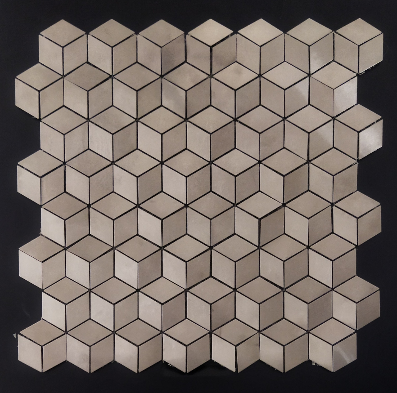 Cube Diamond Silver matt Stainless Steel mosaic tile