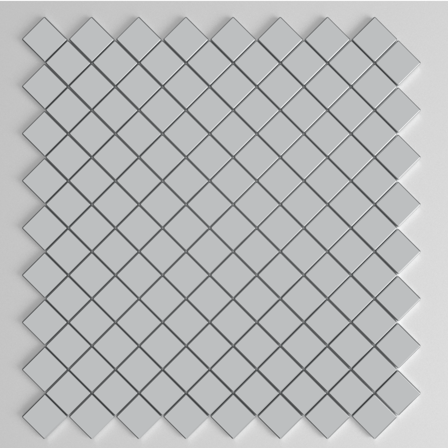 Diamond Square Stainless steel backsplash mirror mosaic tile.