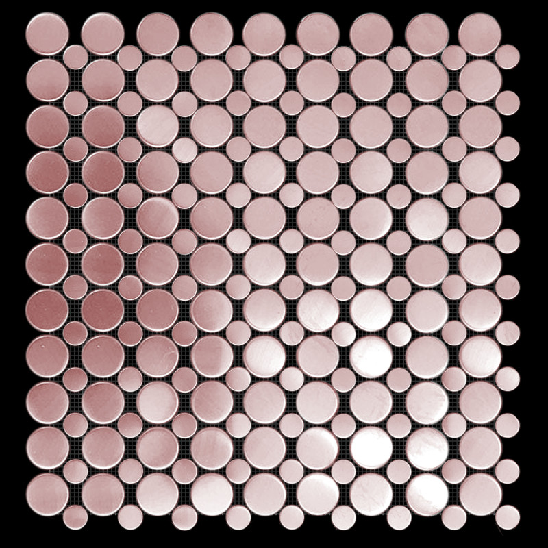 Penny Galaxy Round Rose Gold (Hairline) Matt Mosaic Tile