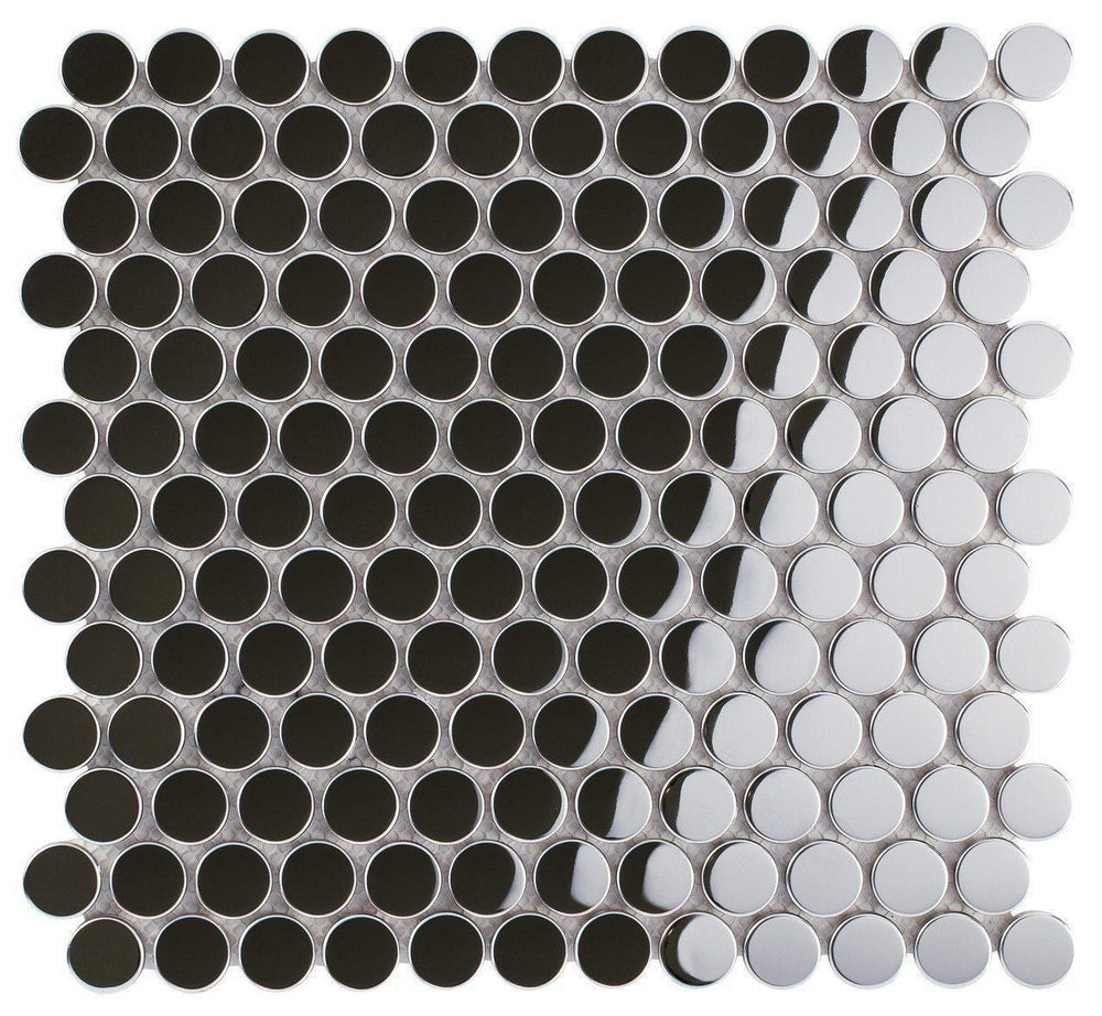 Penny Moon 1" Silver Mirror Stainless steel mosaic tile