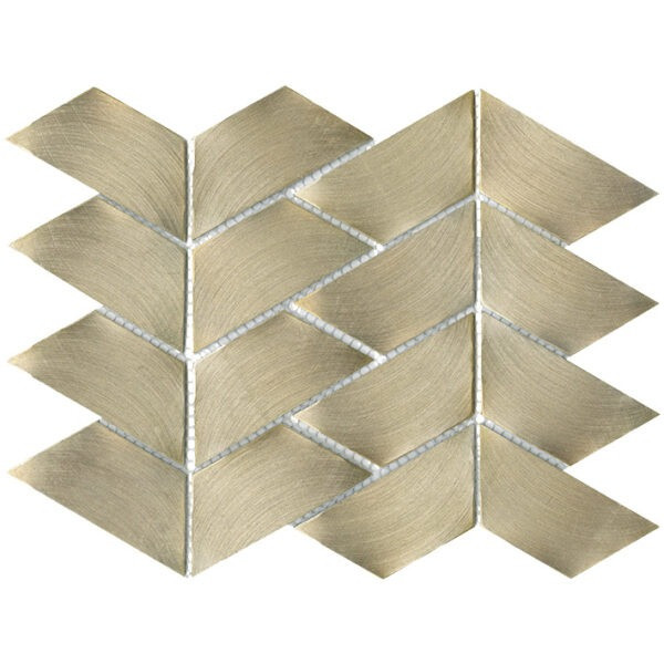 Solid Aluminium 3D Trace Gold Mosaic Tile