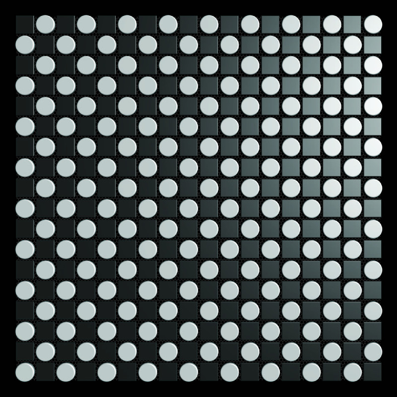 Nano Square and Penny Round Metal Mosaic Tile