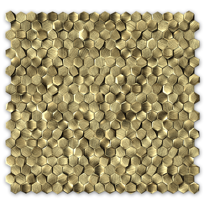 Hexagon Solid Aluminium Gold backsplash metal mosaic tile