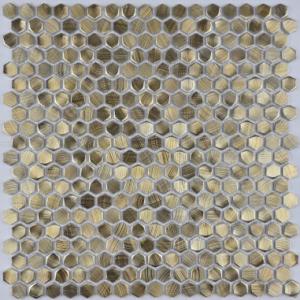 Solid Aluminium Metallic Gold Metal Mosaic Tile – Matt Hairline Finish