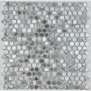 Aluminium Silver Metal Mosaic Tile | Matt Hairline Finish