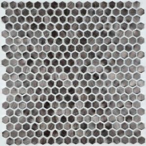 Solid Aluminium Metallic Black Metal Mosaic Tile – Matt Hairline Finish
