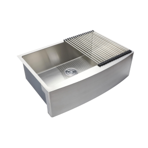Handmade Farmhouse Sinks | Apron Sink | 304 Grade 33" x 20" x 10" Single Bowl Kitchen Sink | Premium Stainless Steel Sink with Brushed Matte Finish |