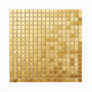 Square 15mm Stainless Steel Gold Metal Mosaic Tile | Matte Finish